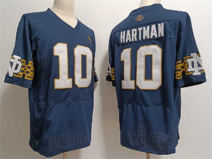 Men%27s Notre Dame Fighting Irish #10 Sam Hartman Navy With Name Limited Stitched Jersey